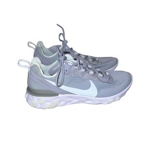 Nike React Element 55 Gray and White Sneakers Running Shoe Women’s Size …